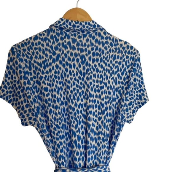 Isaac Mizrahi Blue and White Knit Dress Medium - Picture 5 of 5